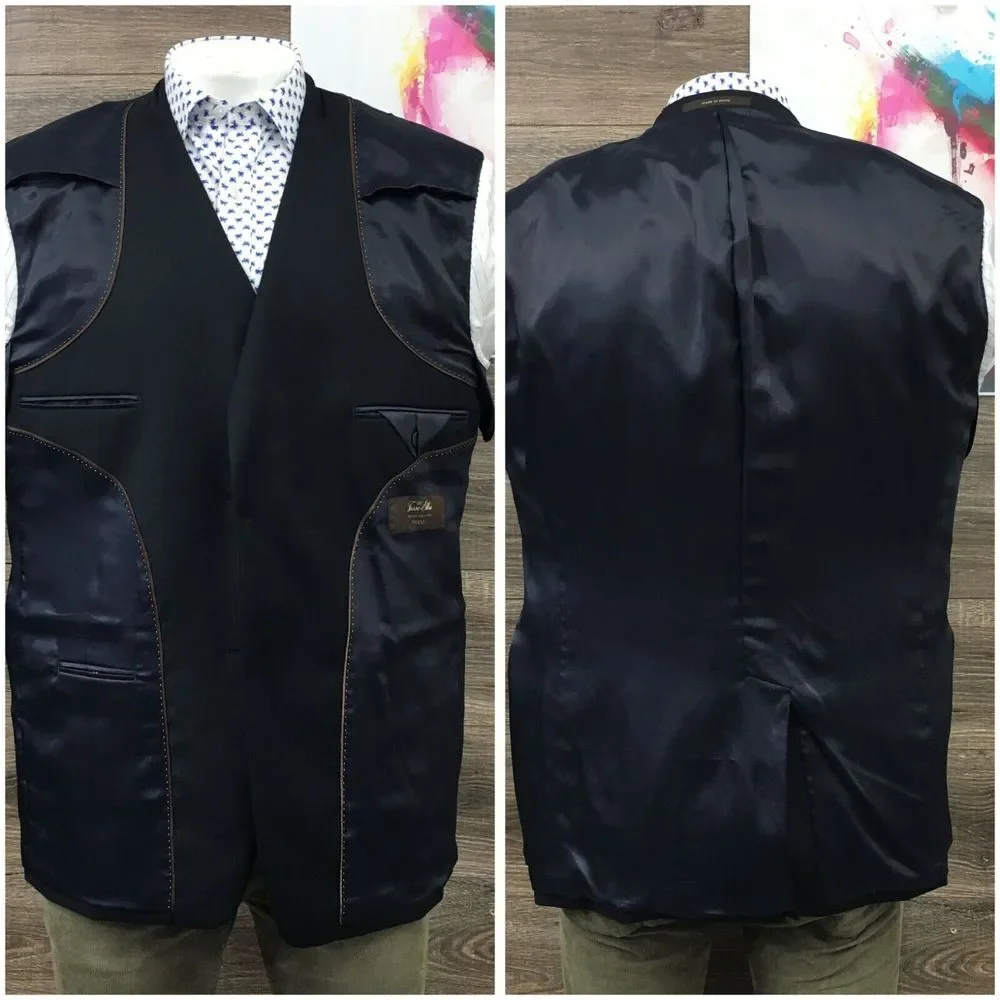 TASSO ELBA Mens Blazer‎ Sport Coat Casual Two Button Jacket Size 44R Wool Suit